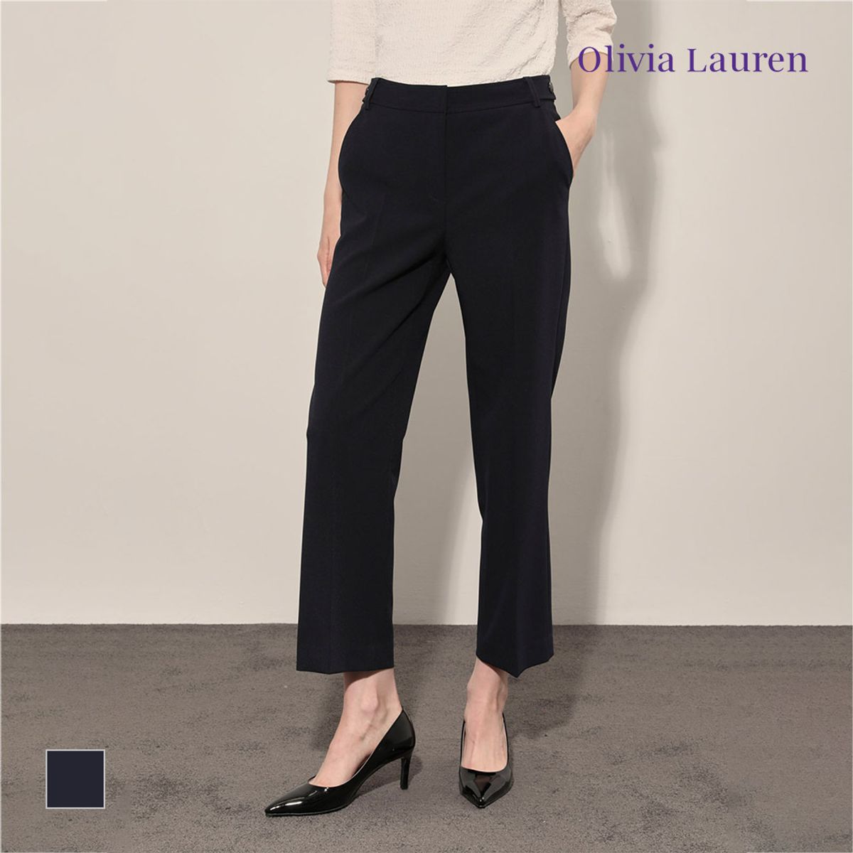 올리비아로렌(OLIVIALAUREN) 비죠 장식 와이드 팬츠_VOCDL4F8331