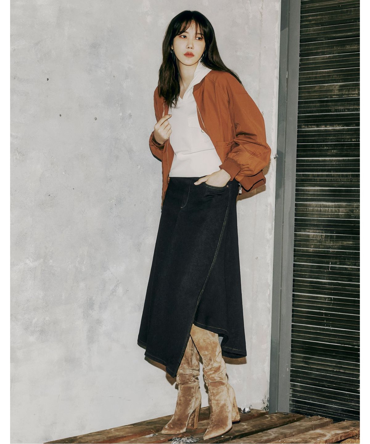 비비올리비아(VVOLIVIA) 배색후드 블라우스_VVCNL4F7371
