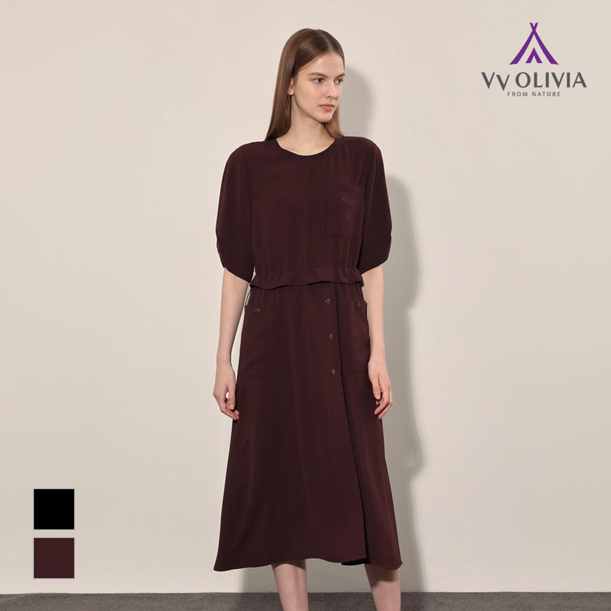 비비올리비아(VVOLIVIA) 니트에리 스트링 원피스_VVCOA4F7261
