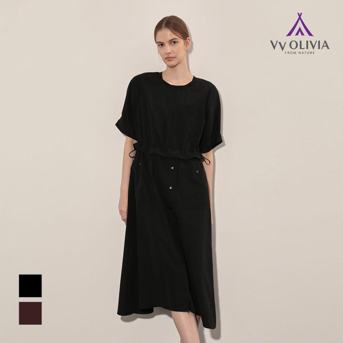 비비올리비아(VVOLIVIA) 니트에리 스트링 원피스_VVCOA4F7261