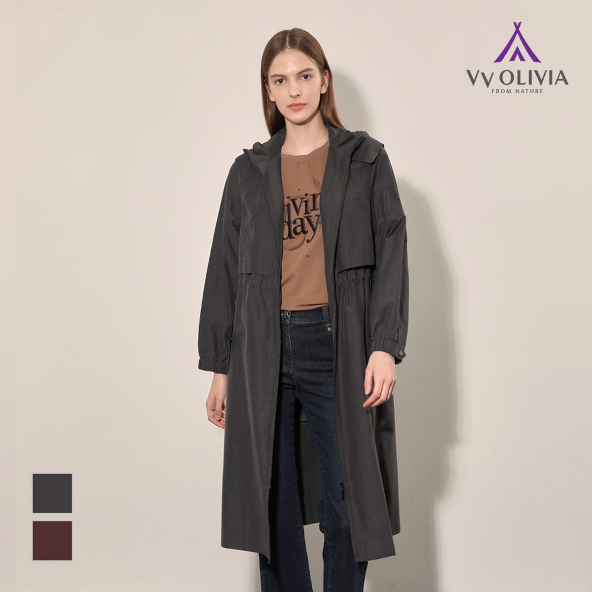 비비올리비아(VVOLIVIA) 후드형 롱 점퍼_VVCCL4F8361