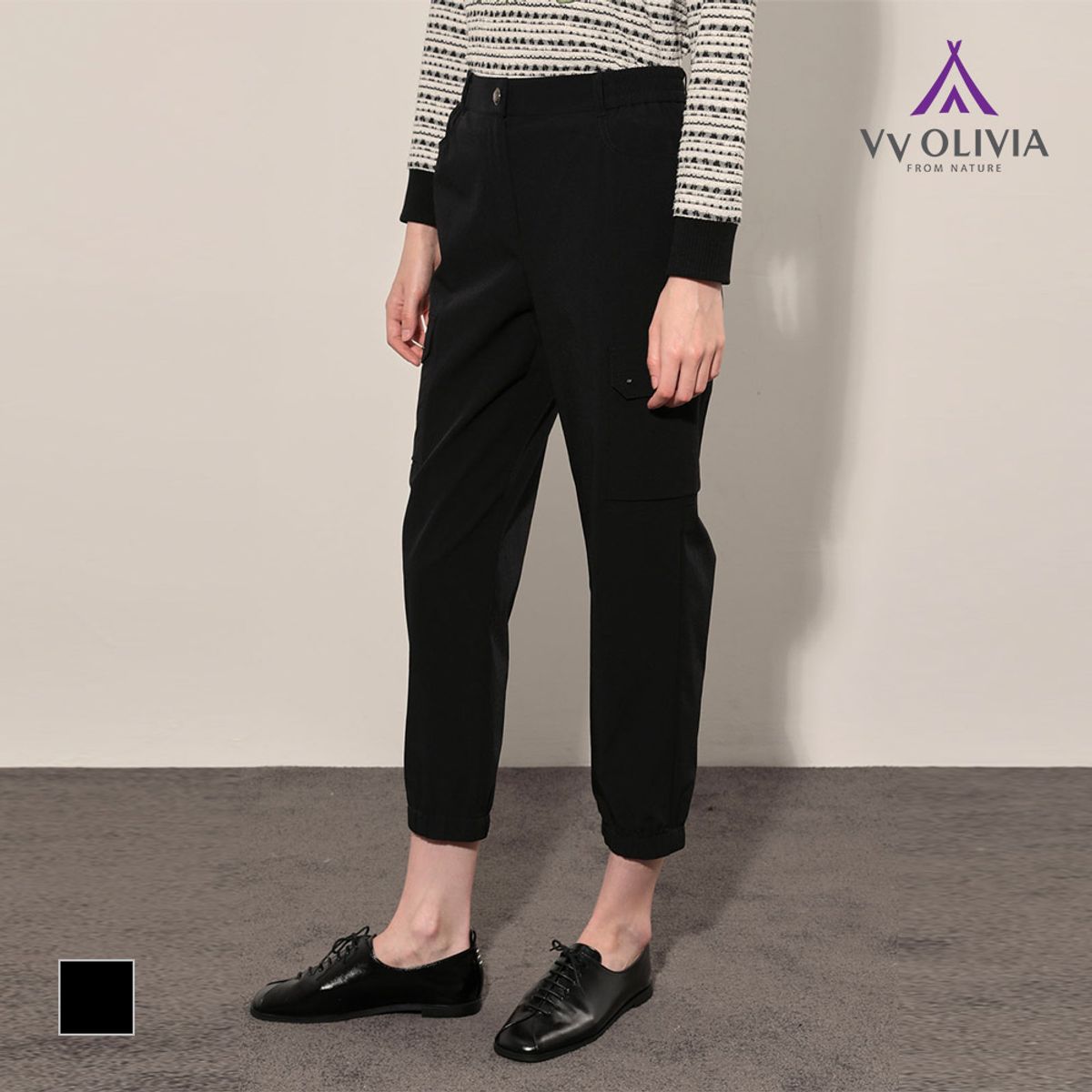 비비올리비아(VVOLIVIA) 밴딩 조거 팬츠_VVCDL4F7471