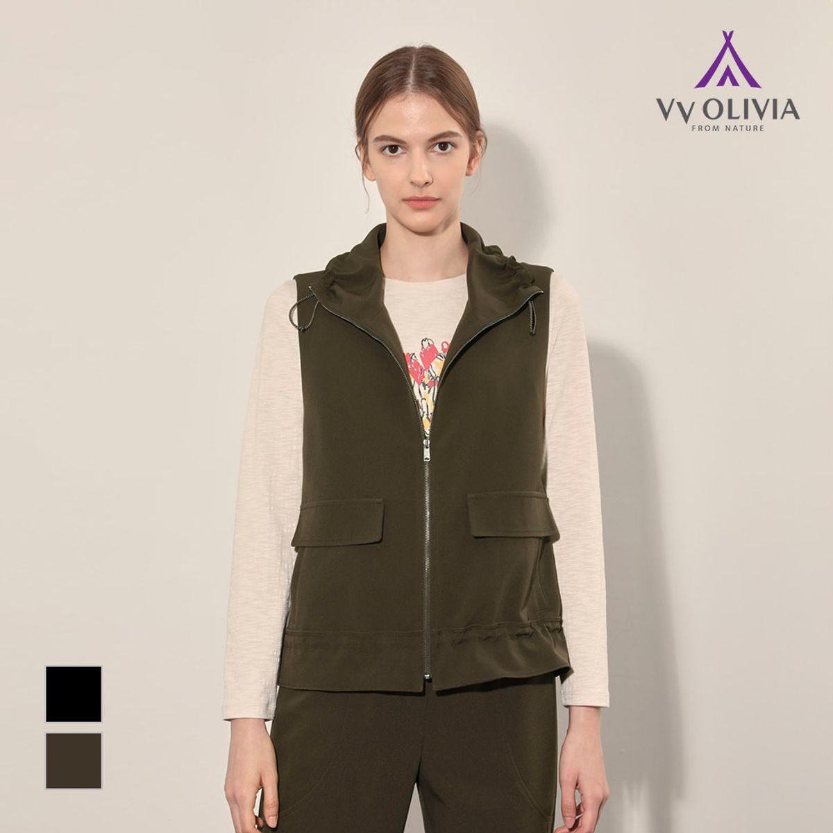비비올리비아(VVOLIVIA) 집업 카라 베스트_VVCQC4F7361