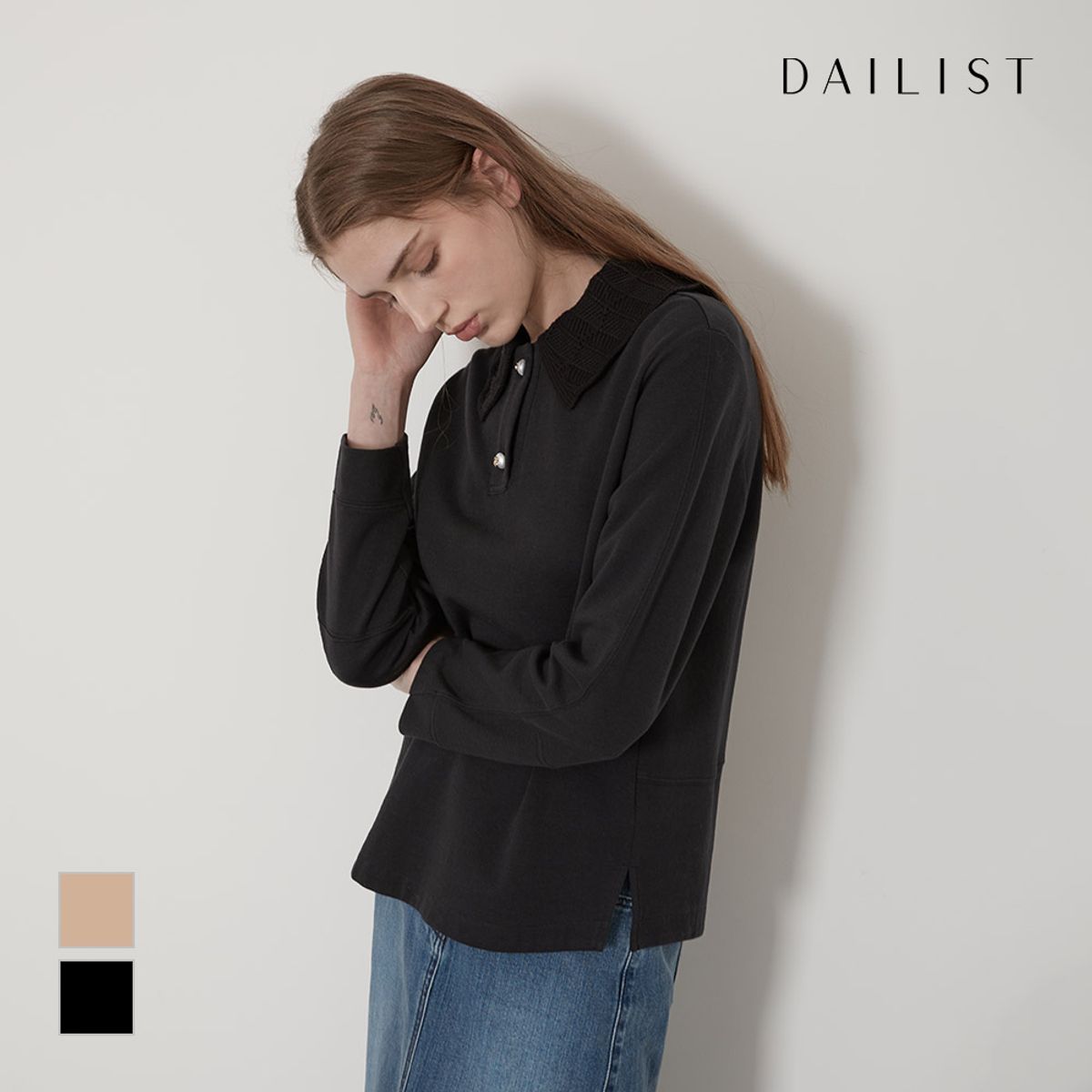 데일리스트(DAILIST) 카라 포인트 티셔츠_MDBALYF7351