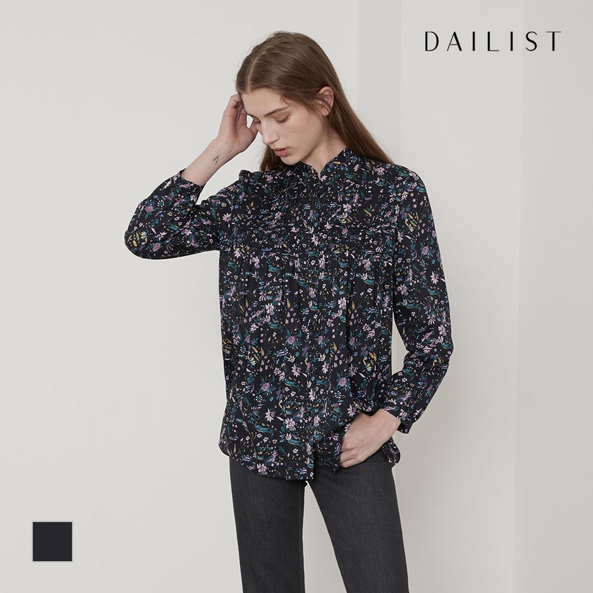 데일리스트(DAILIST) 핀턱 디테일 아사 블라우스_MDBNLYF7471