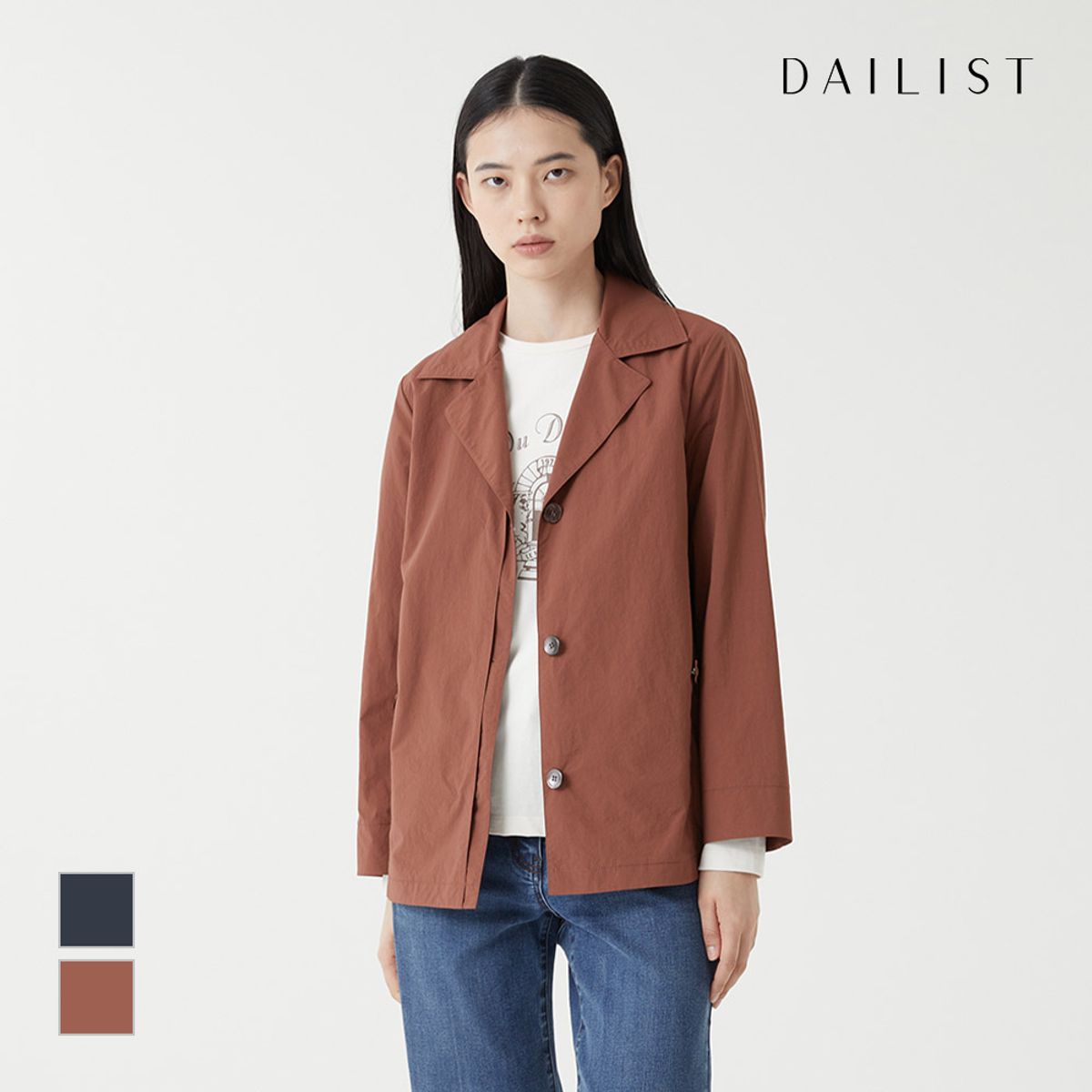 데일리스트(DAILIST) 이중 앞판 숏 트렌치_MDBEB3F7211
