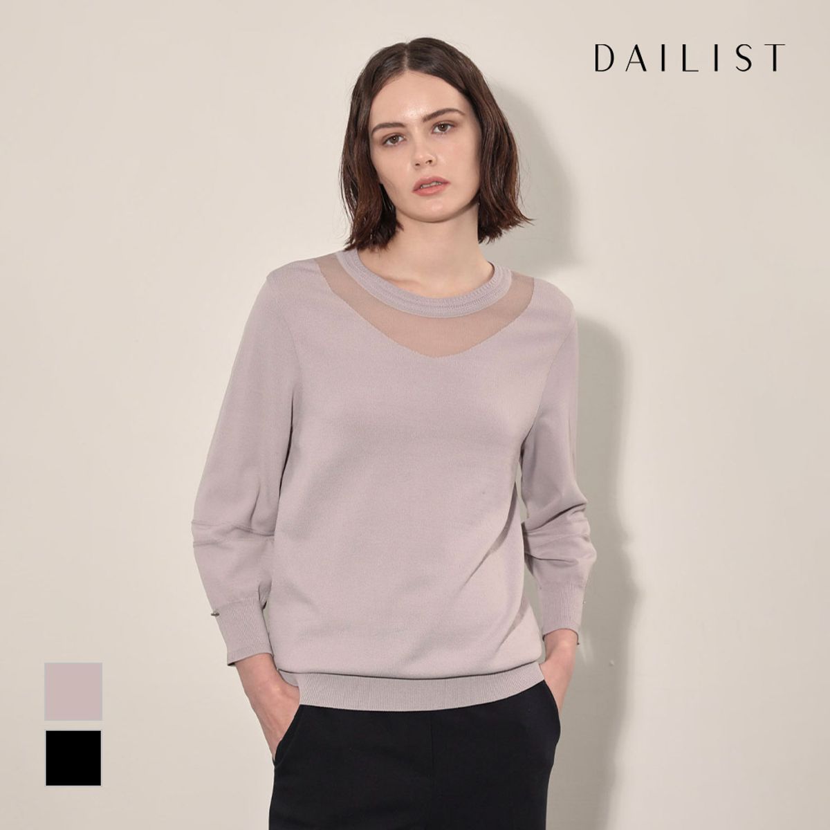데일리스트(DAILIST) 조직 포인트 풀오버_MDBBL4F7301