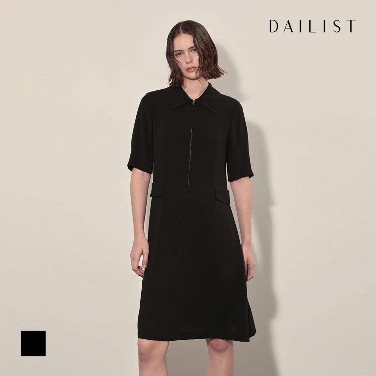데일리스트(DAILIST) 반팔 집업 원피스_MDEOA4F6121