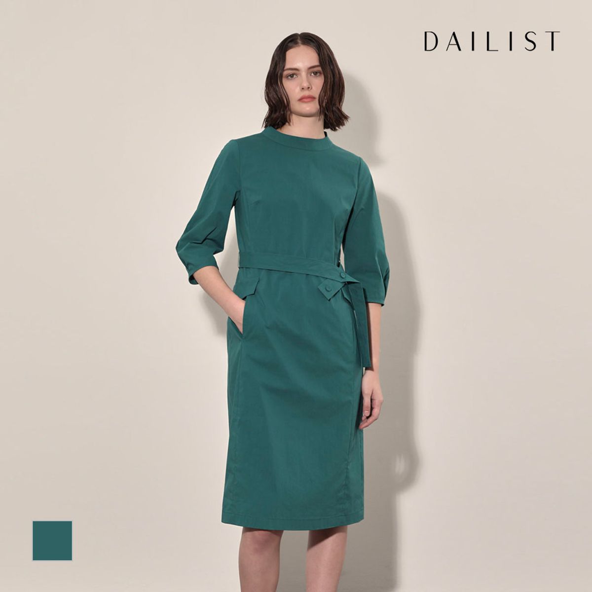 데일리스트(DAILIST) 라운드 솔리드 원피스_MDEOA4F6141