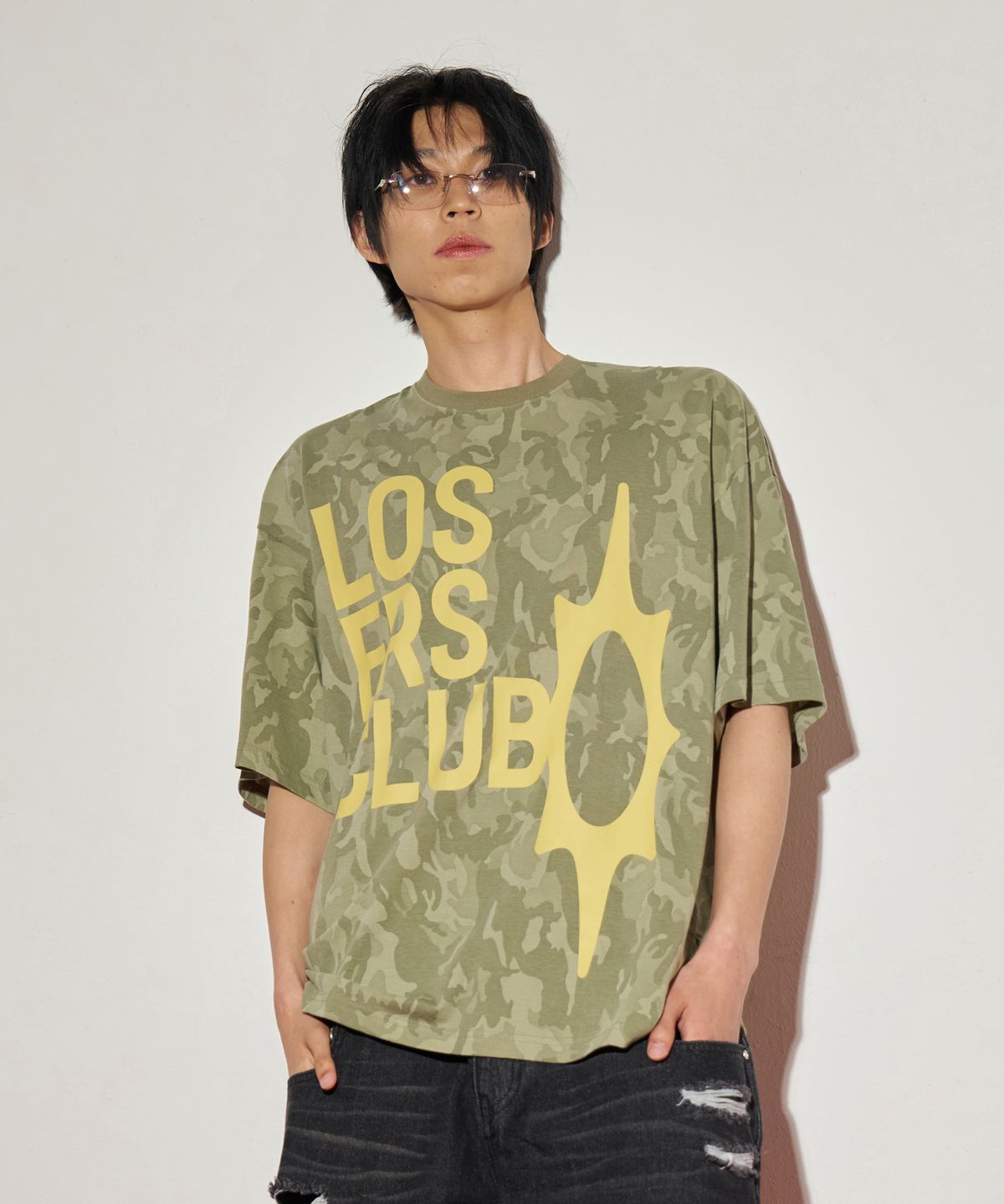 루저스클럽(LOSERS CLUB) 로고 반팔티셔츠 카모