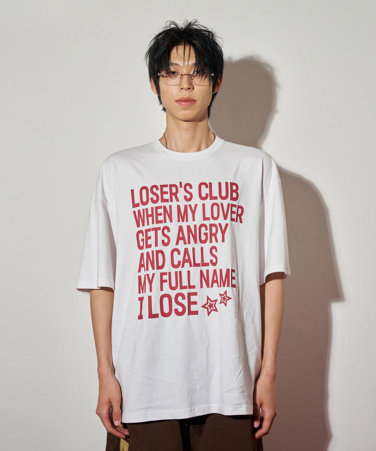 루저스클럽(LOSERS CLUB) 슬로건 반팔티셔츠 화이트