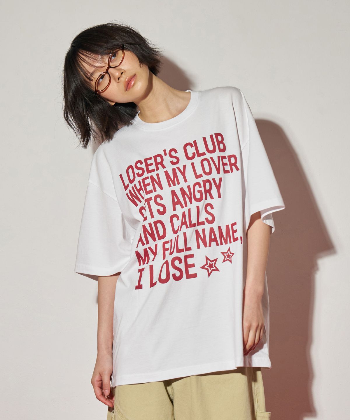 루저스클럽(LOSERS CLUB) 슬로건 반팔티셔츠 화이트