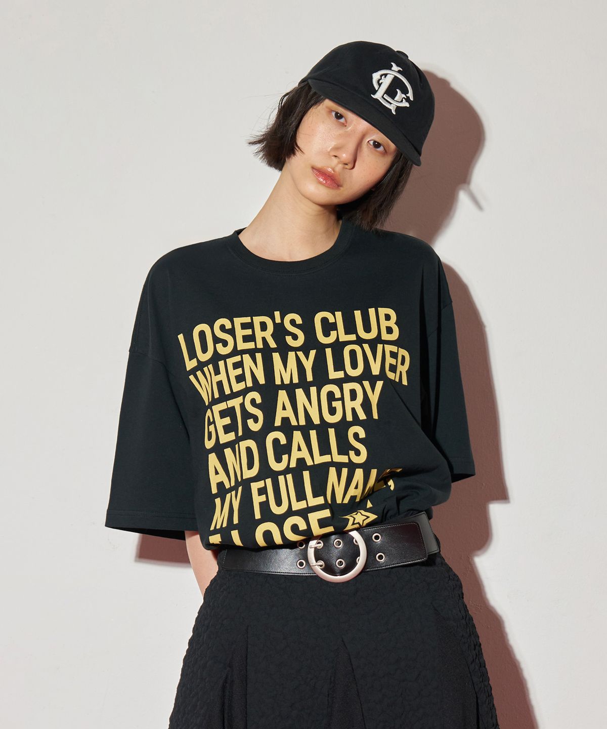 루저스클럽(LOSERS CLUB) 슬로건 반팔티셔츠 블랙