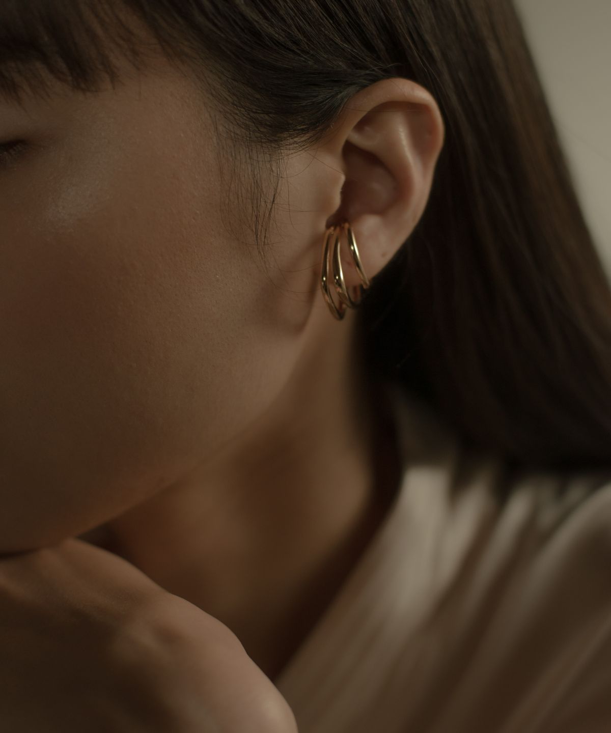 노비스도쿄(NOVICE TOKYO) 트리플 라인 이어커프 Triple Line Ear Cuff / silver