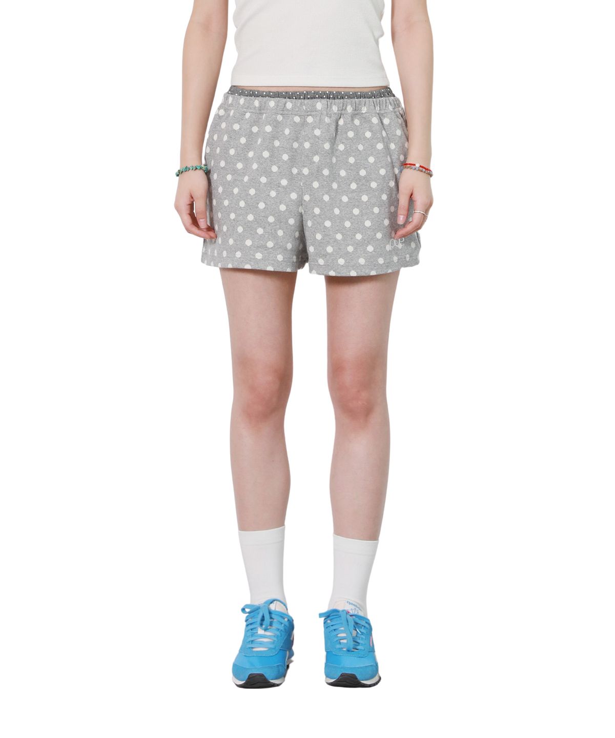 피스메이커(PIECE MAKER) DOT LAYERED SHORT PANTS (GREY)