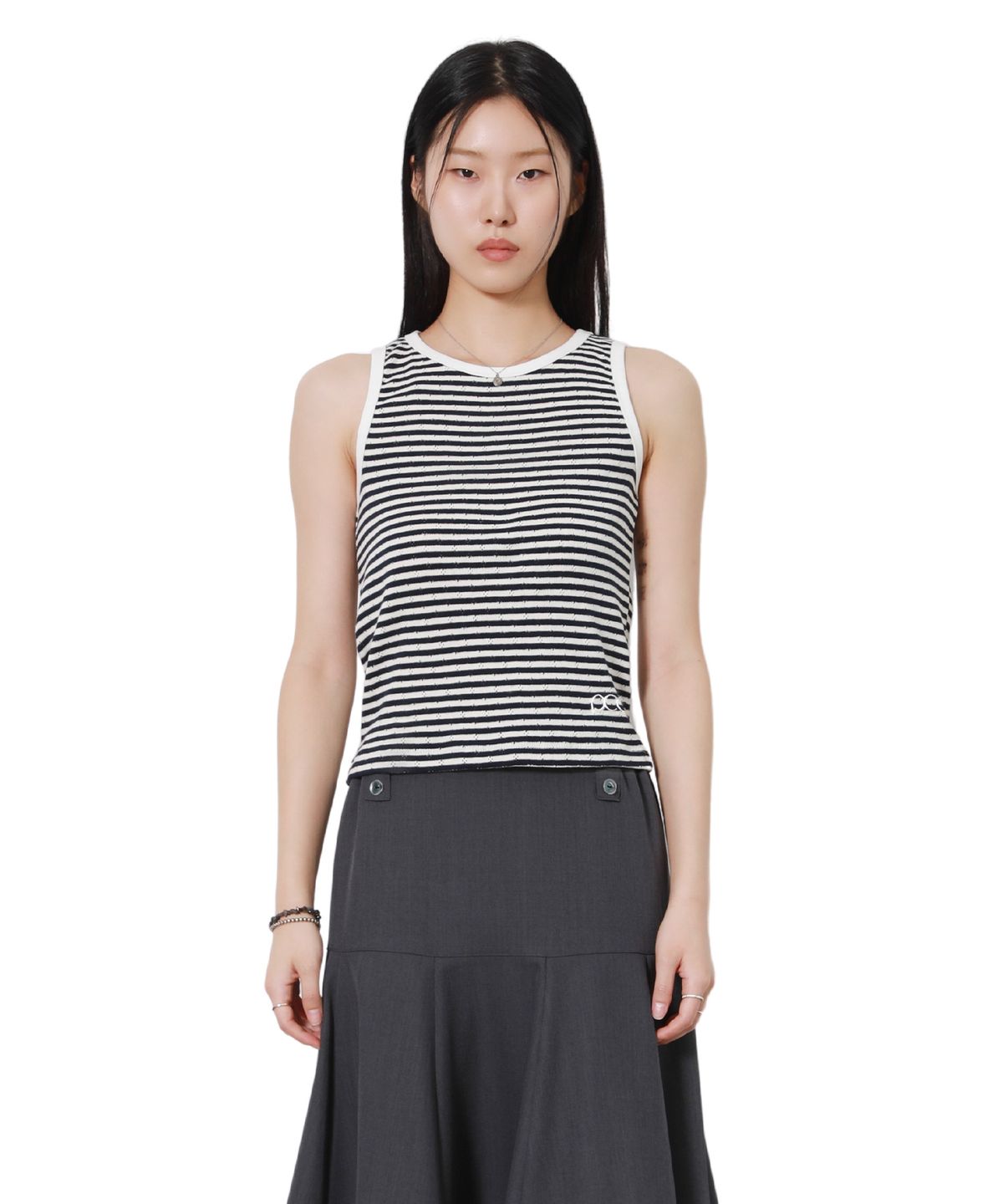피스메이커(PIECE MAKER) PUNCHING STRIPE TANK TOP (NAVY)