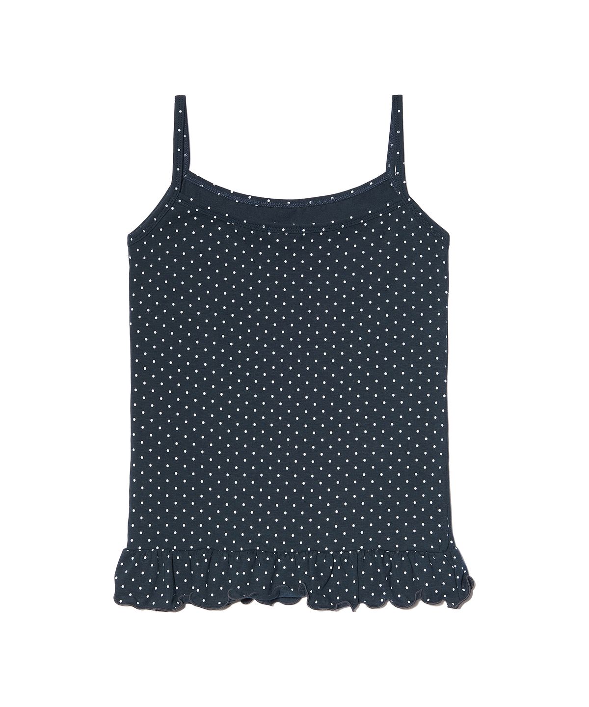 피스메이커(PIECE MAKER) DOT FRILL SLEEVELESS (NAVY)