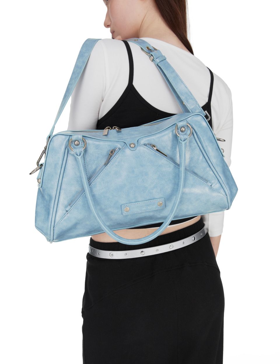 MUSINSA | SUNBURNPROJECT Faux Leather M.O.S Bag, SKY BLUE