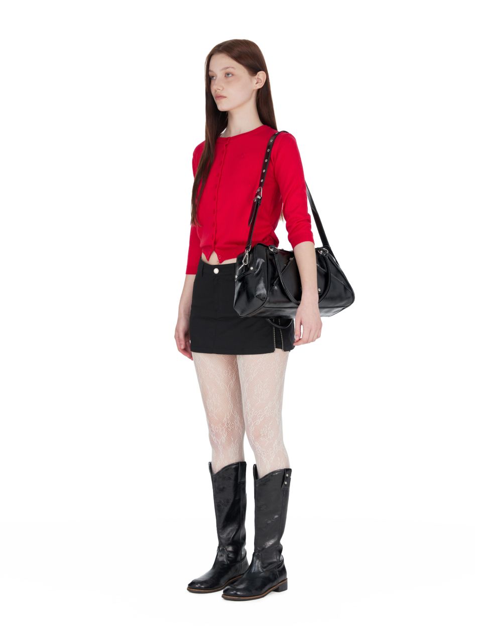 MUSINSA公式 | SUNBURNPROJECT Faux Leather M.O.S Bag, BLACK