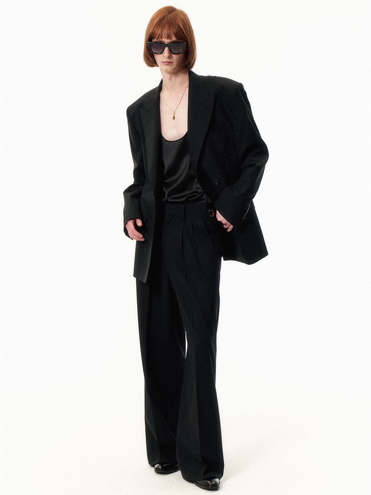 쿠르베(COURBE) High Waist Flare Pants (Black)