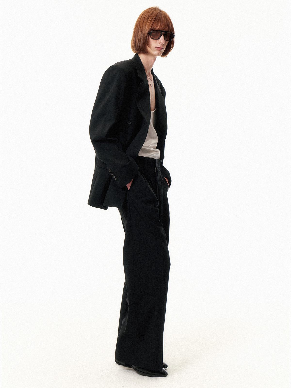 쿠르베(COURBE) High Waist Flare Pants (Black)