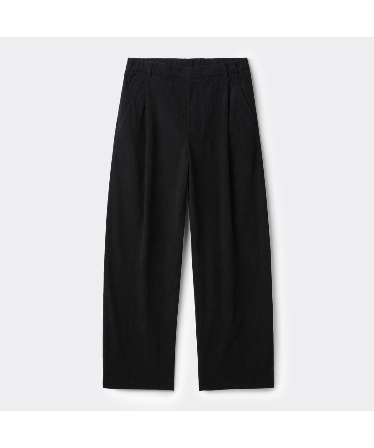 커스텀멜로우(CUSTOMELLOW) Black Wide Fit One Tuck Corduroy Pants CWPAW25842BKX