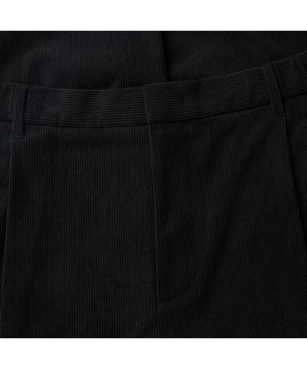 커스텀멜로우(CUSTOMELLOW) Black Wide Fit One Tuck Corduroy Pants CWPAW25842BKX