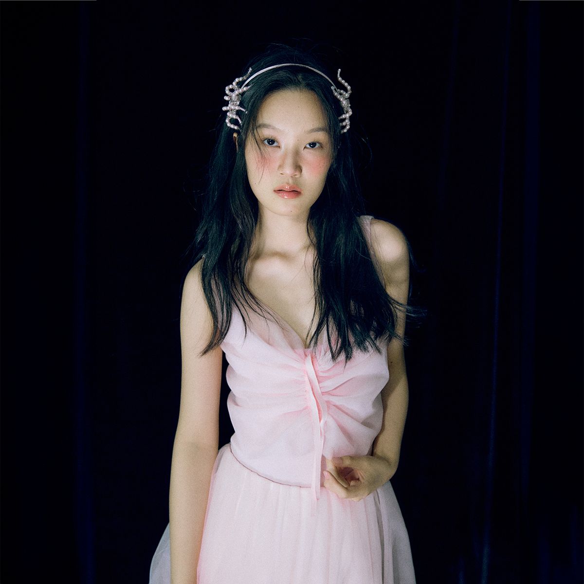 러뷰이(LOVUEE) 튤 나비 캐미탑 핑크
