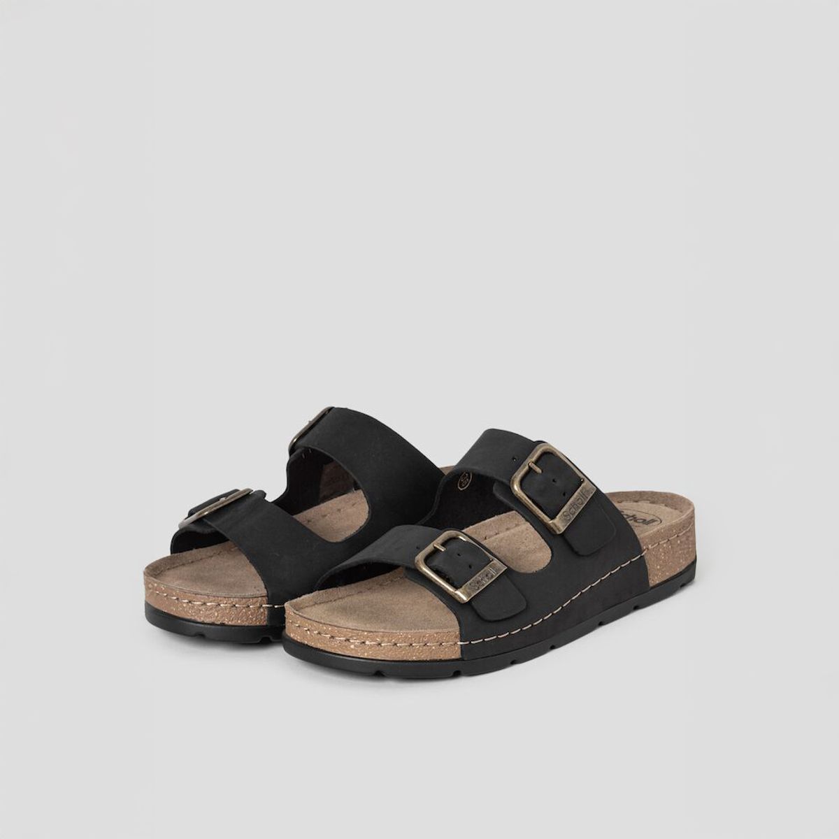 숄(SCHOLL) (WOMEN) 투스트랩 컴포트 샌들  블랙 (HH54K2F165)