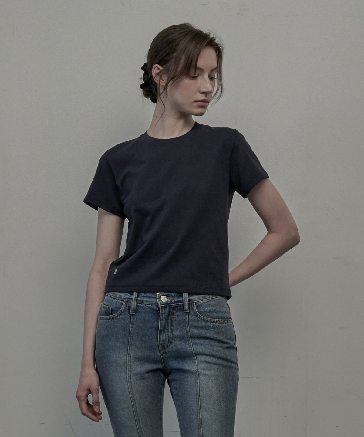 마우솔레움(MAU SOLEUM) Logo Embroidered T-Shirt - White,Black,Navy