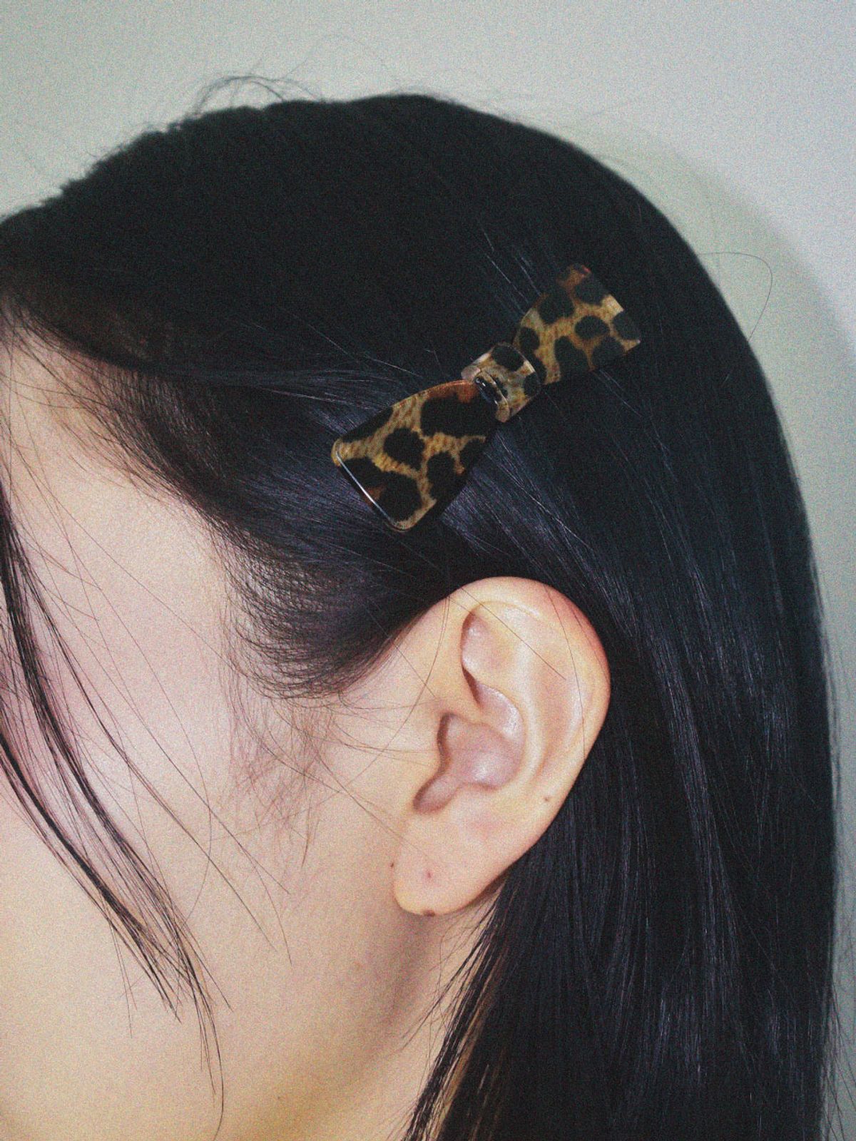 유지떼(USITE) LEOPARD RIBBON HAIR PIN