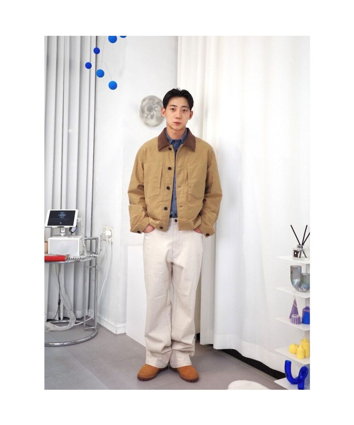시프트지(SHIFT.G) Brushed cotton Trucker Jacket  Beige