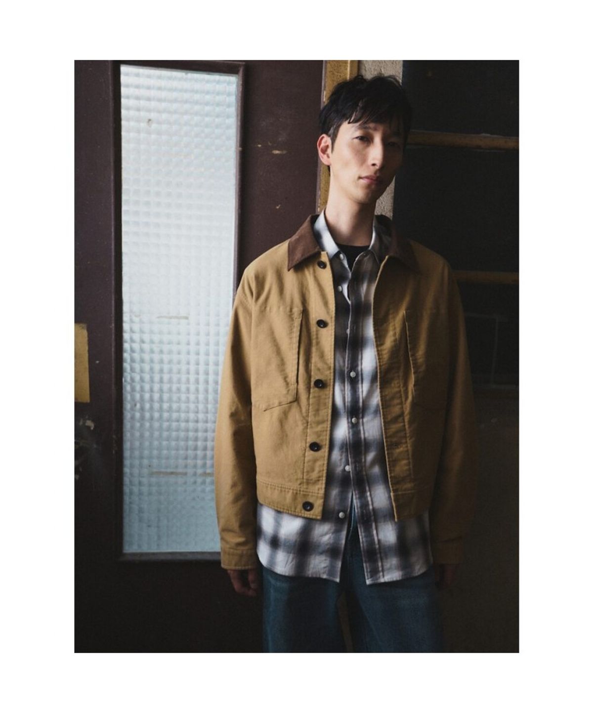 시프트지(SHIFT.G) Brushed cotton Trucker Jacket  Beige