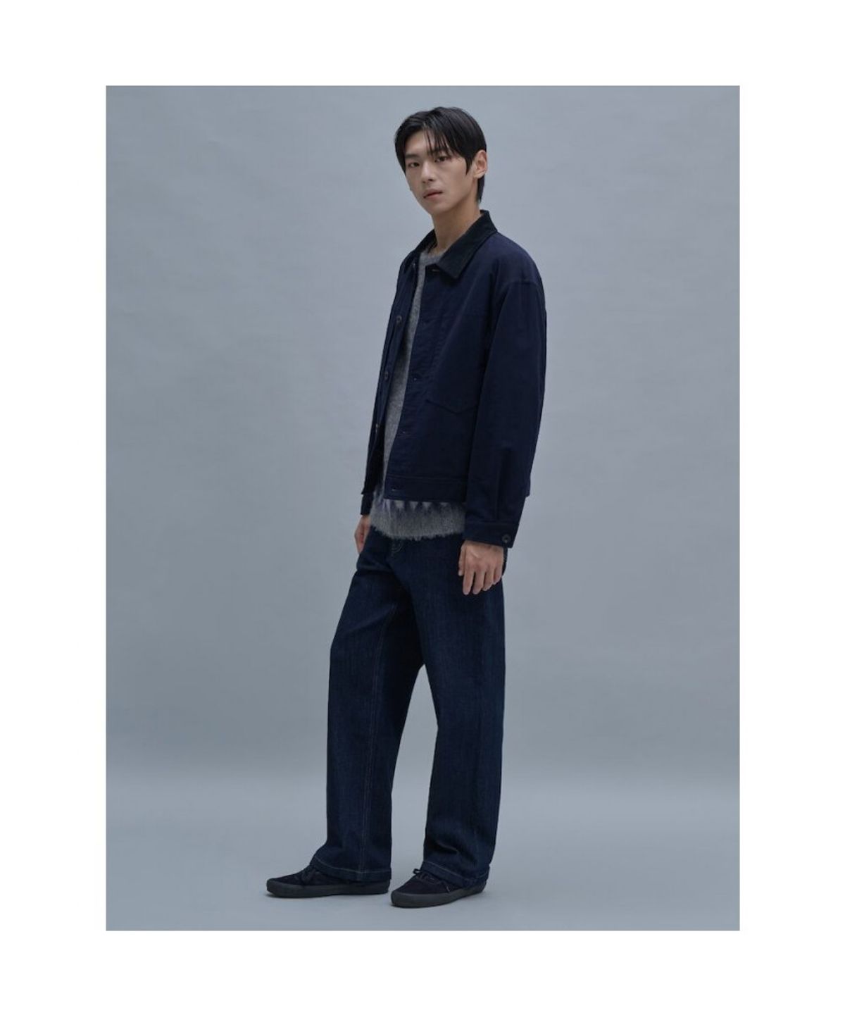 시프트지(SHIFT.G) Brushed cotton Trucker Jacket  Navy