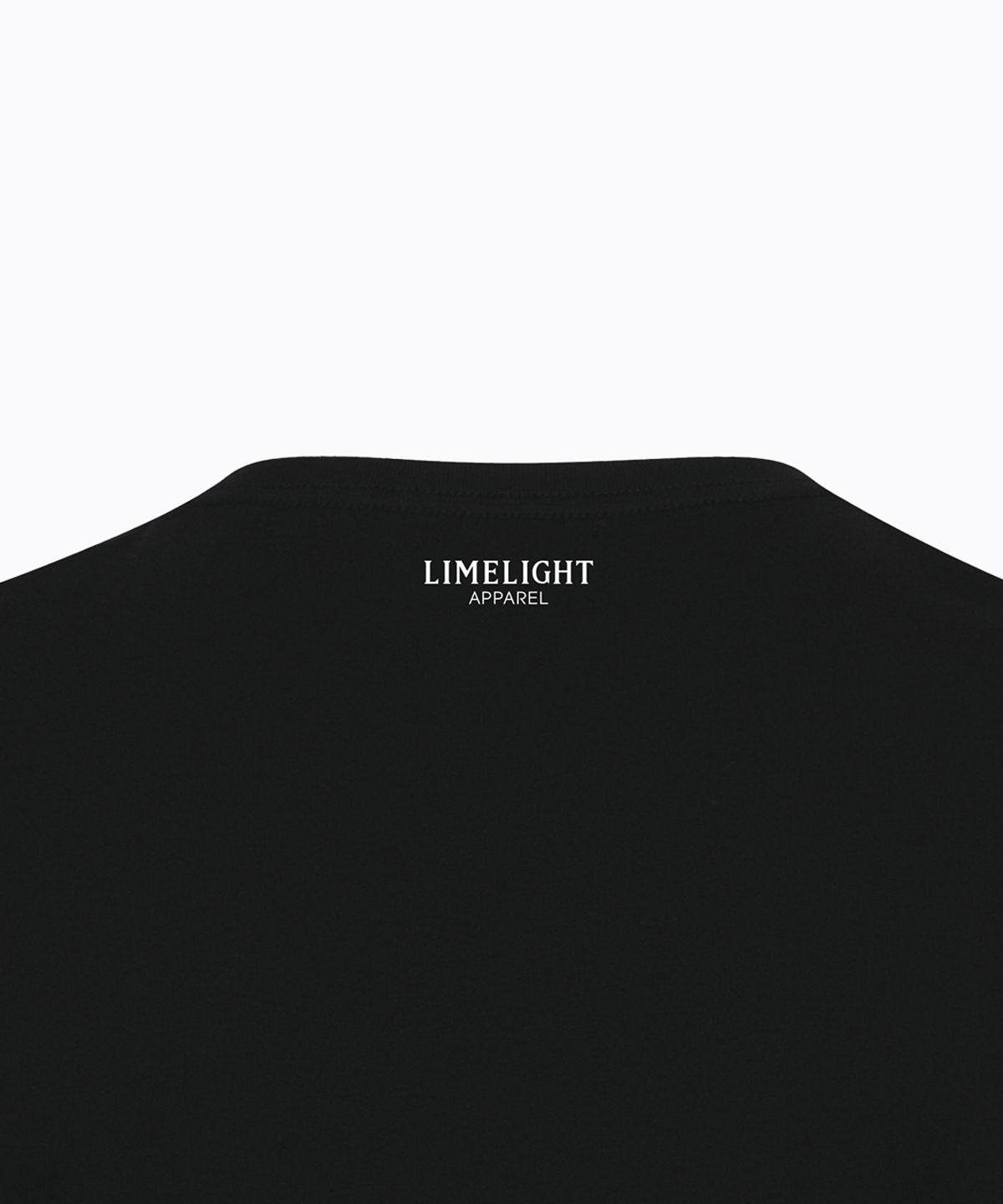 라임라잇 어패럴(LIMELIGHT APPAREL) 애슬릿 스탠다드 핏 백 로고 티셔츠 (블랙/화이트)