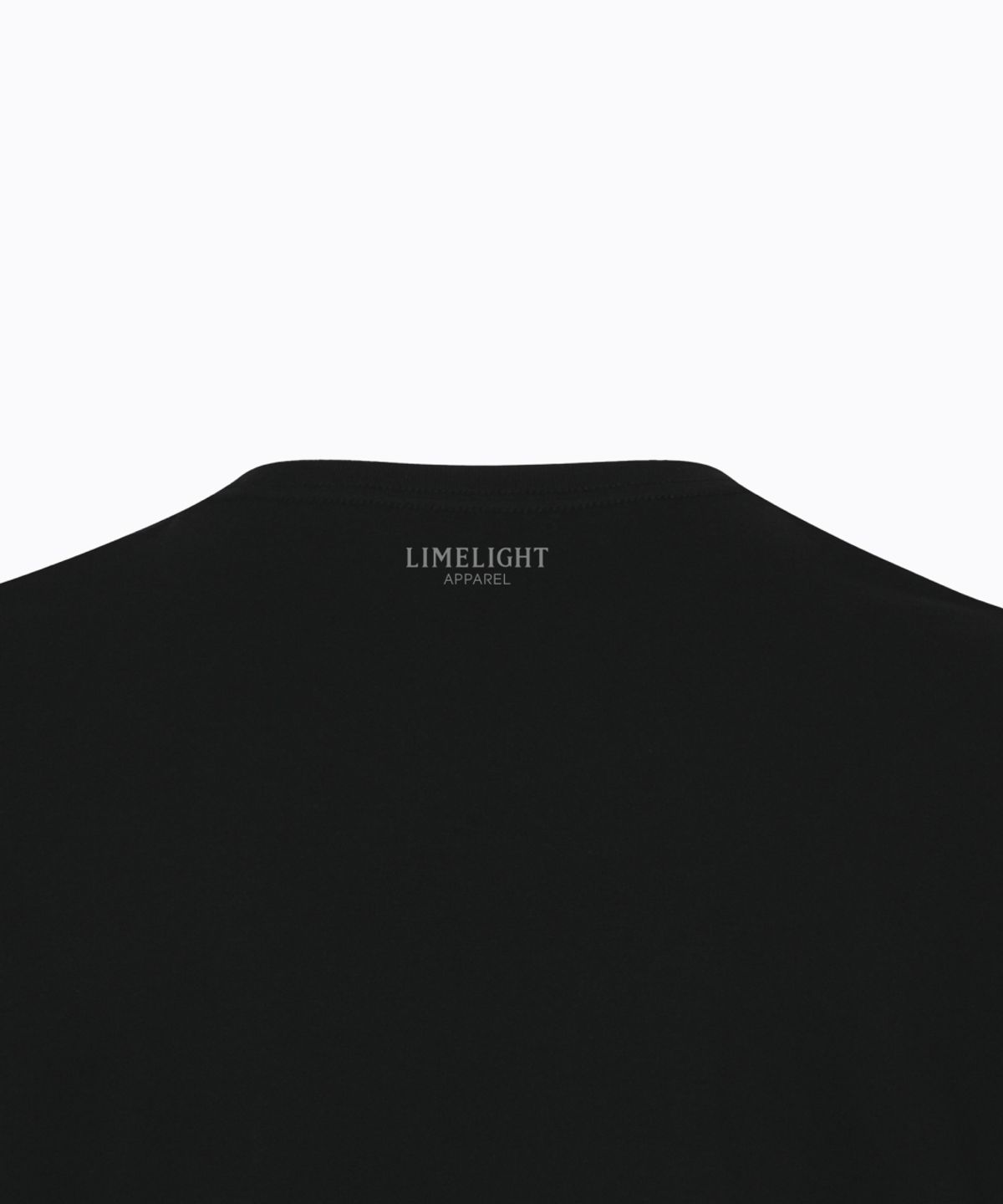 라임라잇 어패럴(LIMELIGHT APPAREL) 애슬릿 스탠다드 핏 백 로고 티셔츠 (블랙/그레이)