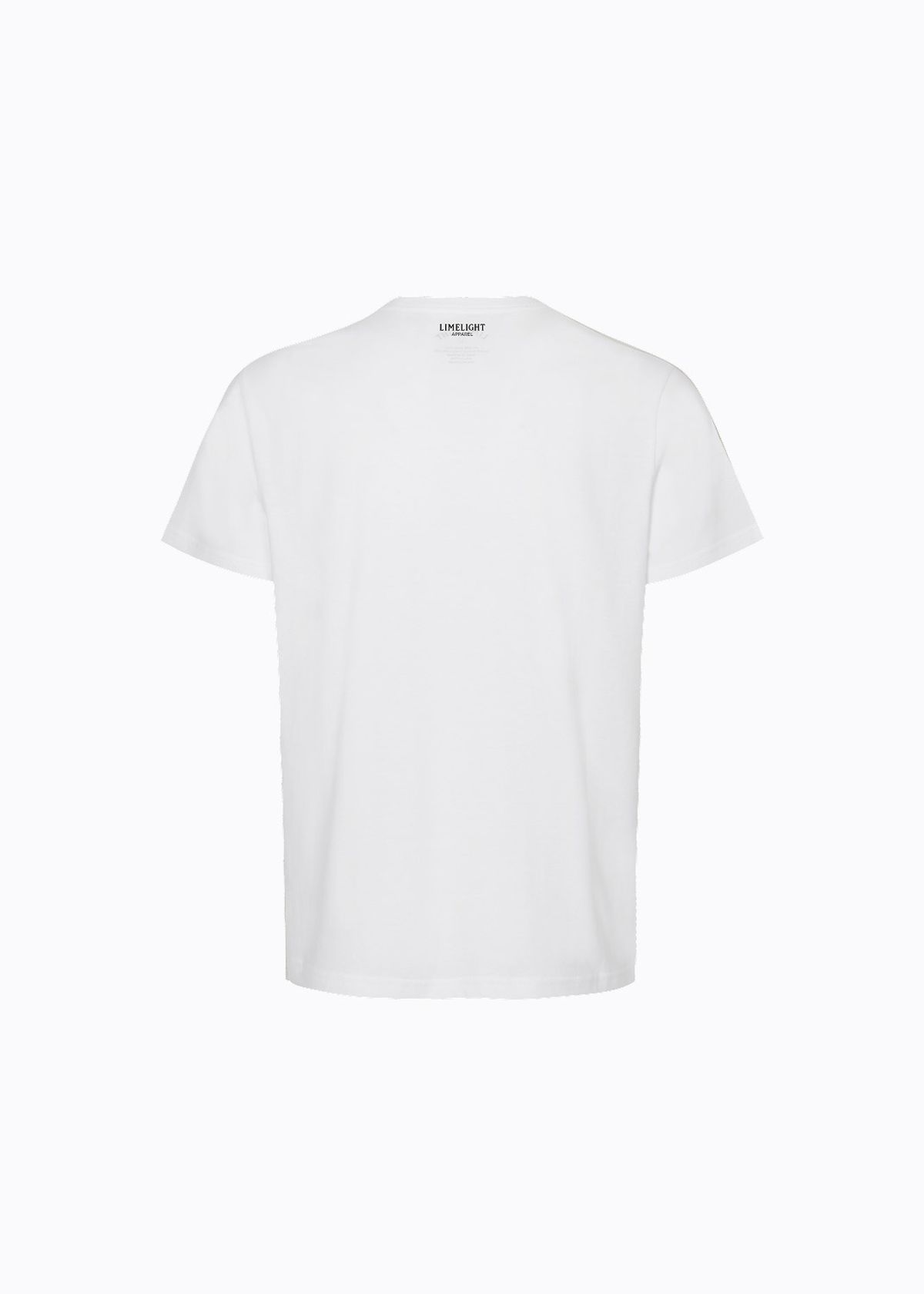 라임라잇 어패럴(LIMELIGHT APPAREL) 애슬릿 스탠다드 핏 백 로고 티셔츠 (화이트/블랙)