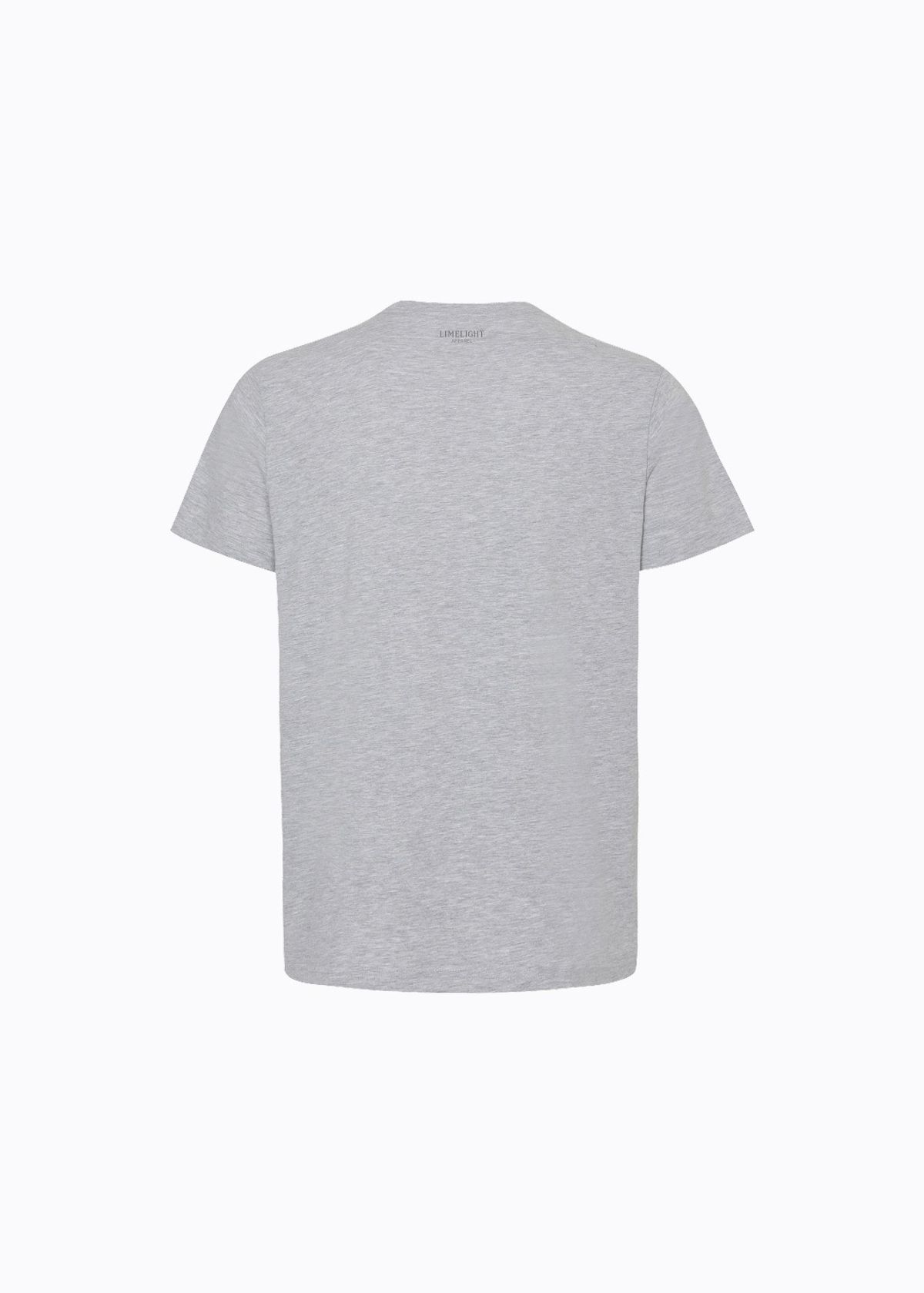 라임라잇 어패럴(LIMELIGHT APPAREL) 애슬릿 스탠다드 핏 백 로고 티셔츠 (그레이 멜란지/그레이)