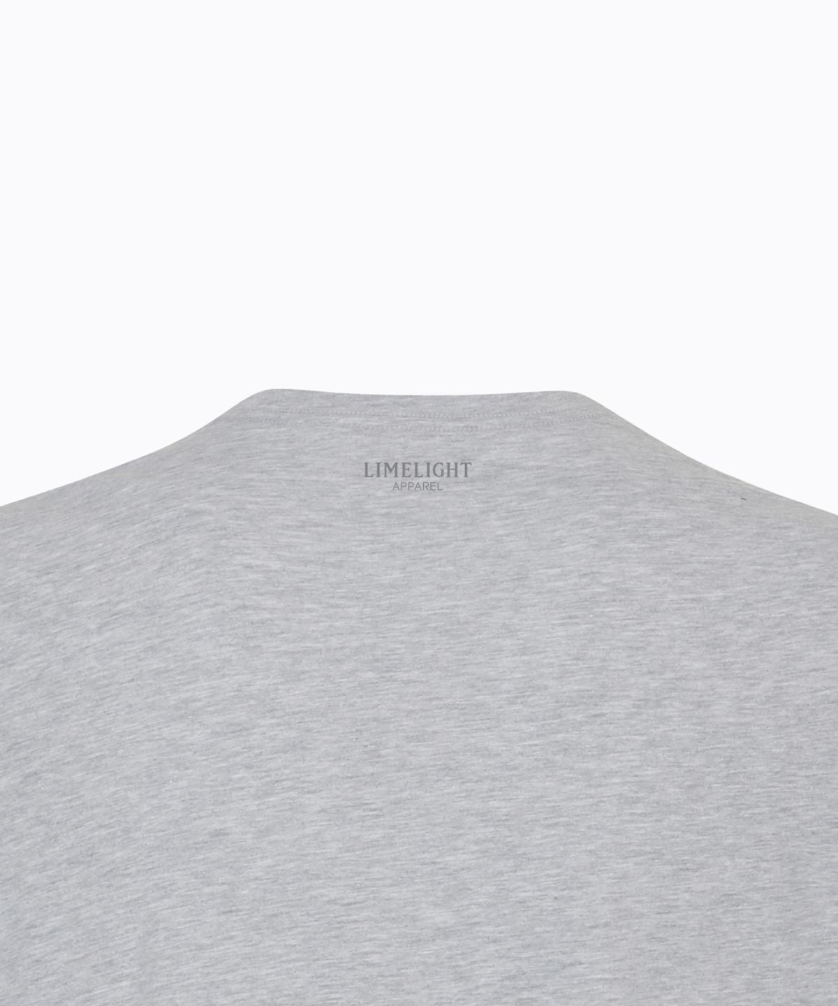 라임라잇 어패럴(LIMELIGHT APPAREL) 애슬릿 스탠다드 핏 백 로고 티셔츠 (그레이 멜란지/그레이)