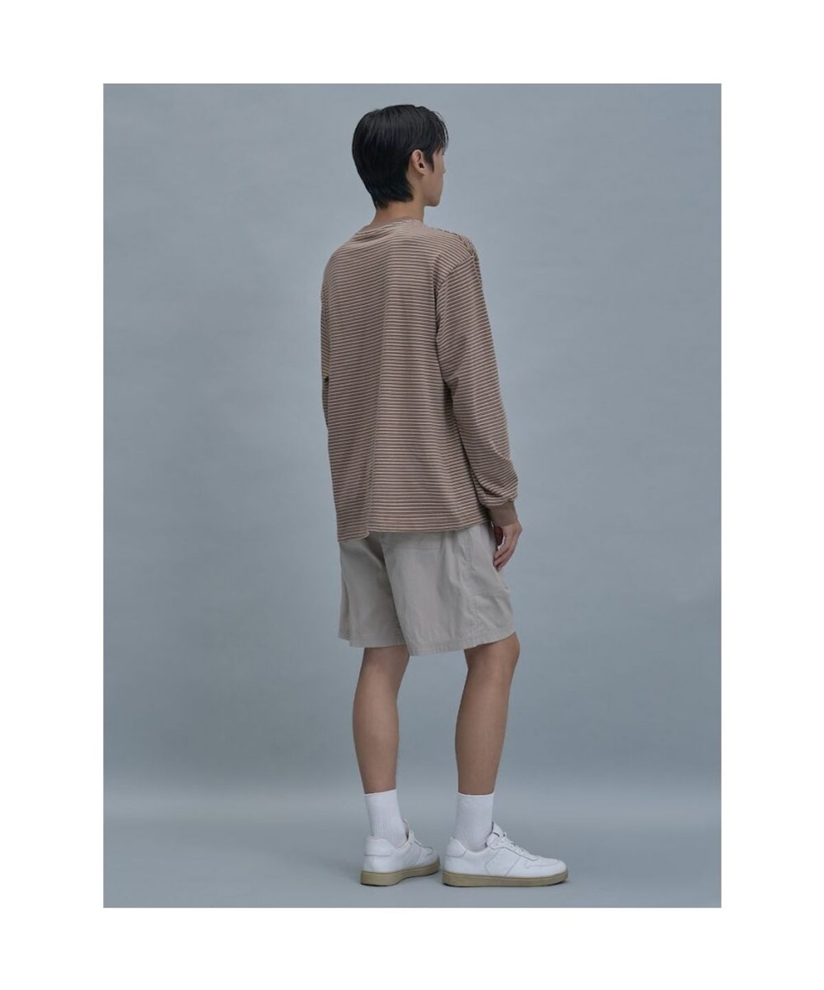 시프트지(SHIFT.G) Basic Stripe Ls Tee  Brown