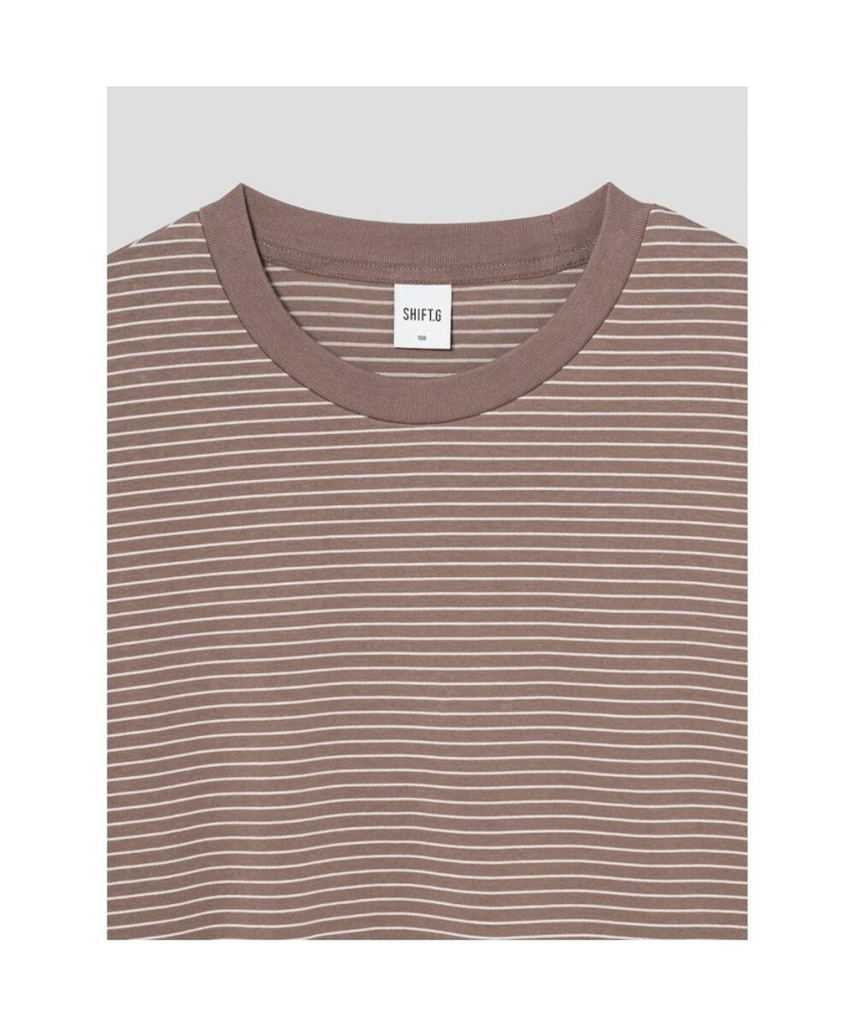 시프트지(SHIFT.G) Basic Stripe Ls Tee  Brown