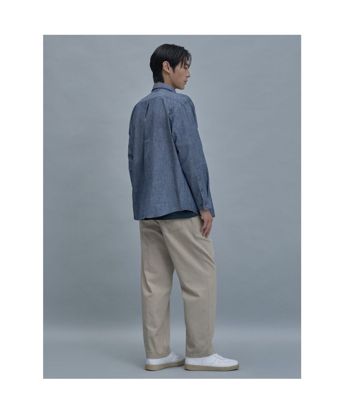 시프트지(SHIFT.G) Cotton Linen Work Shirt  Blue