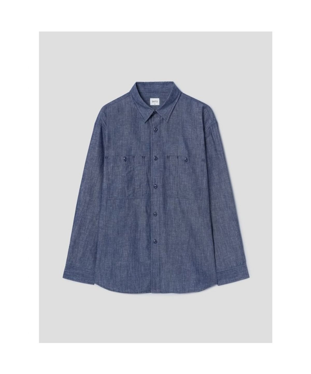 시프트지(SHIFT.G) Cotton Linen Work Shirt  Blue