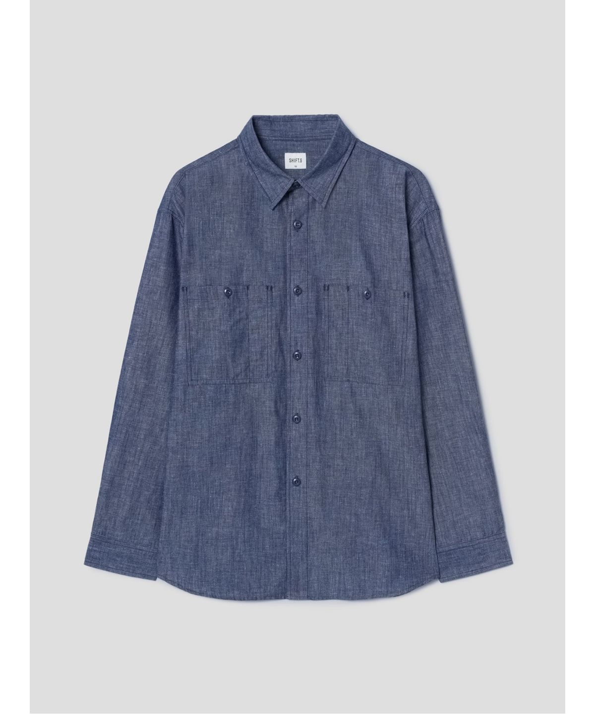 시프트지(SHIFT.G) Cotton Linen Work Shirt  Blue