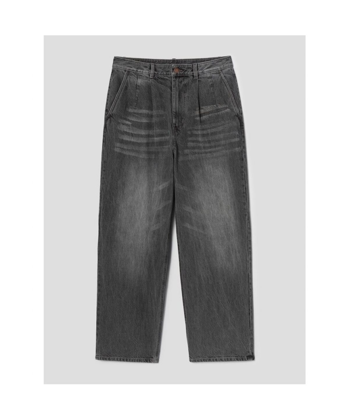 시프트지(SHIFT.G) Semi Wide Tapered Denim Pants  Black