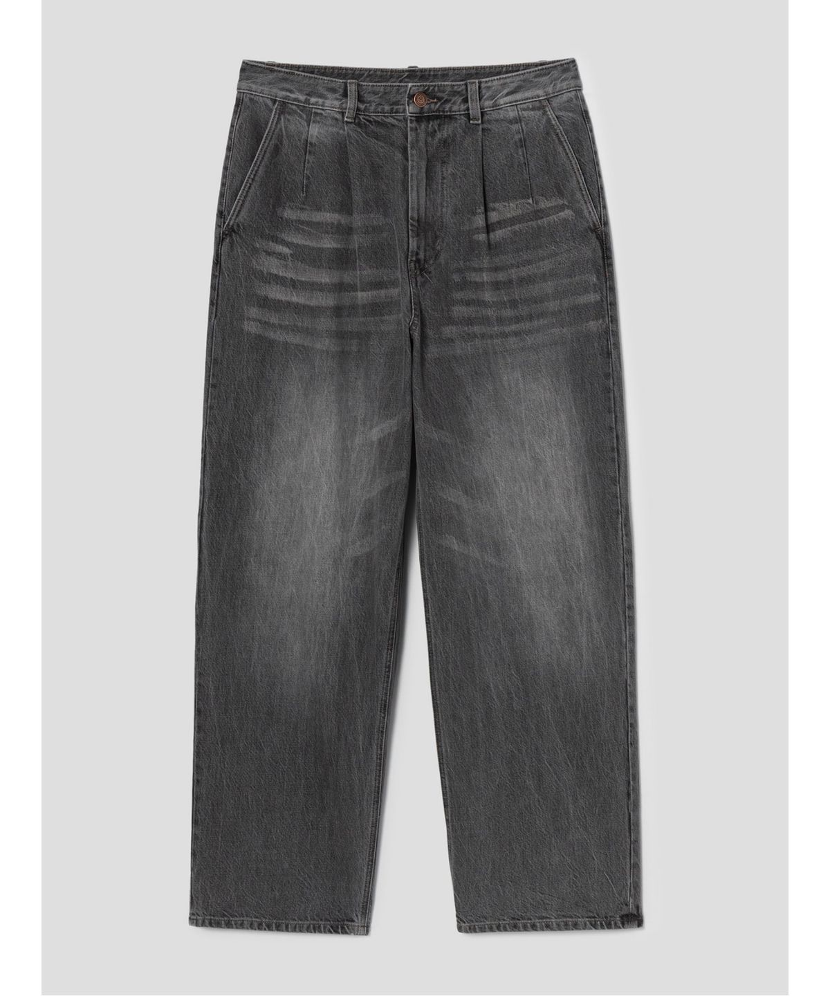 시프트지(SHIFT.G) Semi Wide Tapered Denim Pants  Black