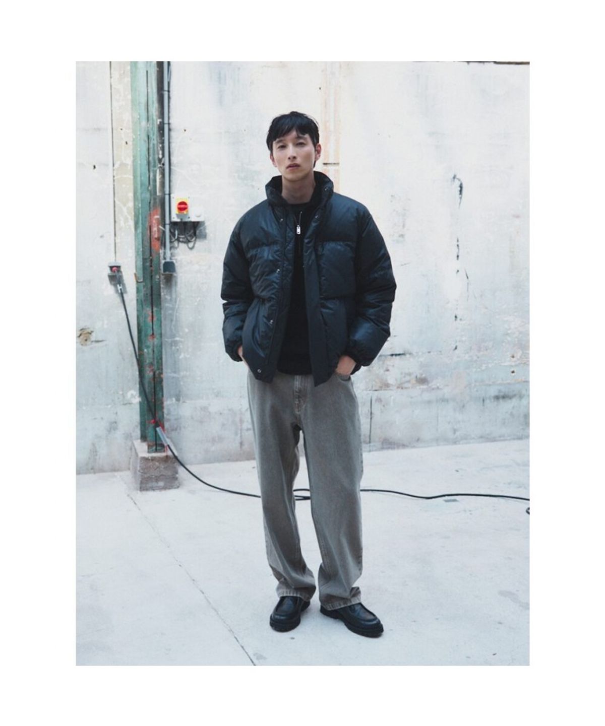 시프트지(SHIFT.G) Washed Wide Denim Pants  Khaki