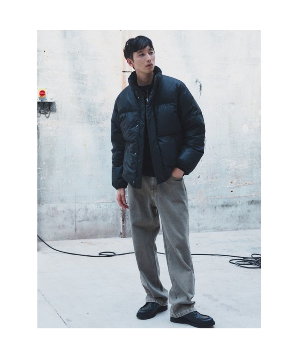 시프트지(SHIFT.G) Washed Wide Denim Pants  Khaki