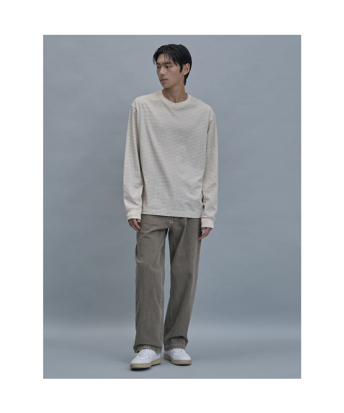 시프트지(SHIFT.G) Washed Wide Denim Pants  Khaki