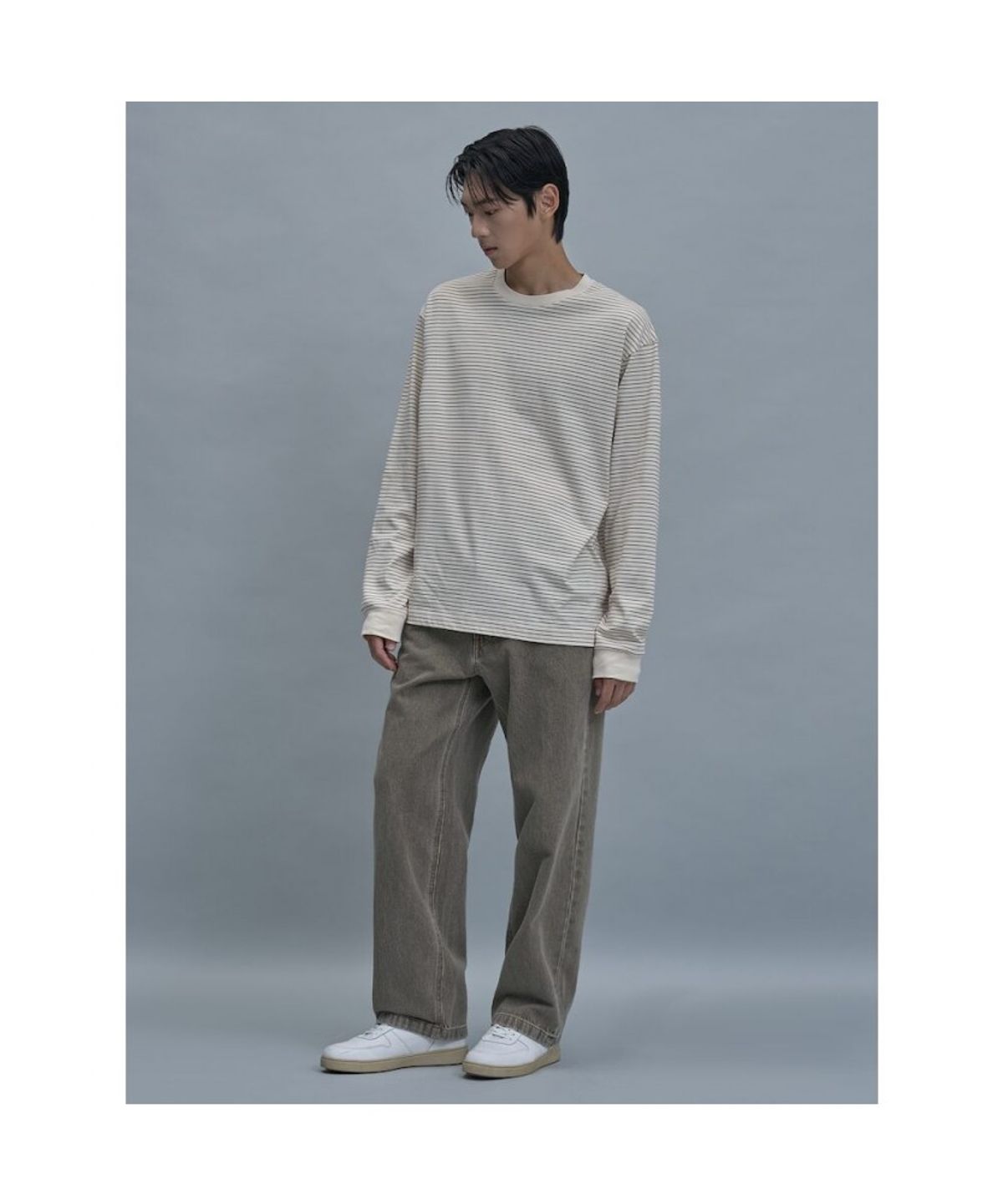 시프트지(SHIFT.G) Washed Wide Denim Pants  Khaki